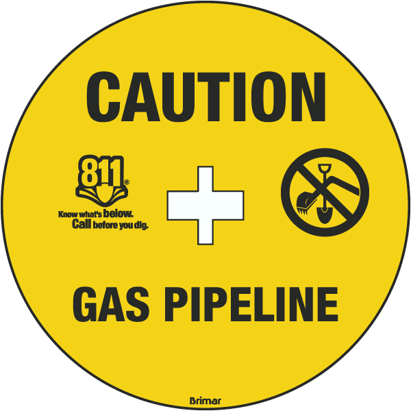 Caution Gas Pipeline Soil Marker 
