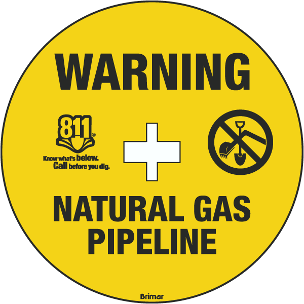 Warning Natural Gas Pipeline Soil Marker 