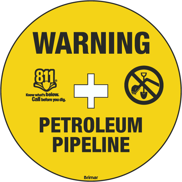 Warning Petroleum Pipeline Soil Marker 