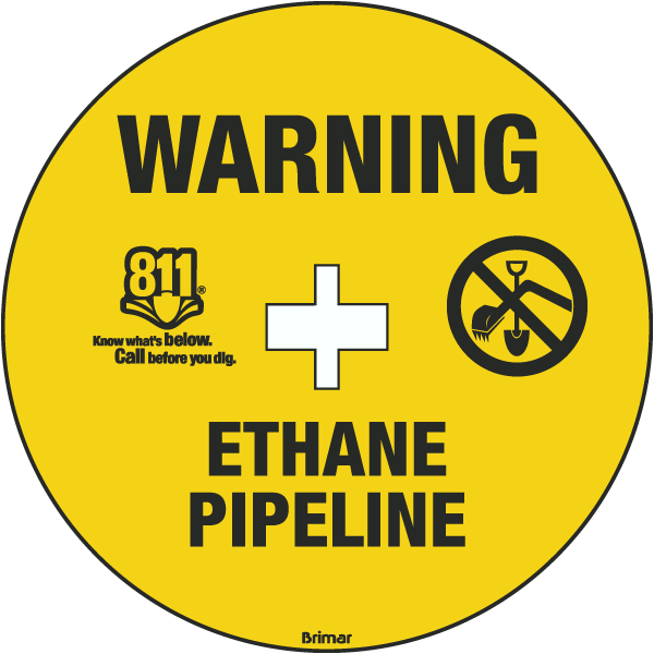 Warning Ethane Pipeline Soil Marker 