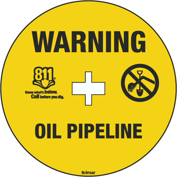 Warning Oil Pipeline Soil Marker