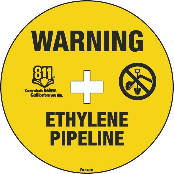 Warning Ethylene Pipeline Soil Marker