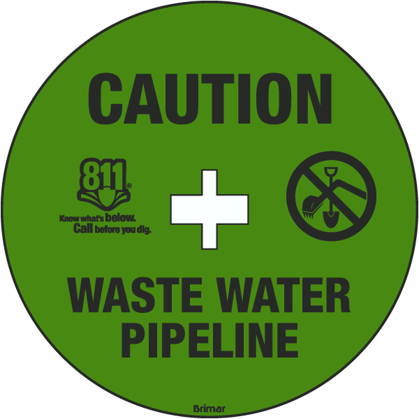 Caution Waste Water Pipeline Soil Marker