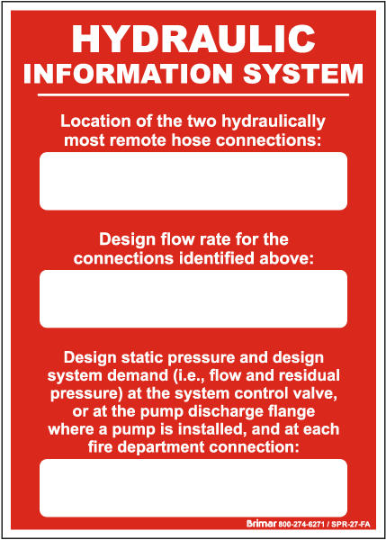 Hydraulic Information System Sign