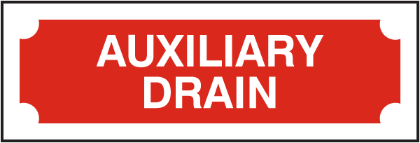 Auxiliary Drain Sign