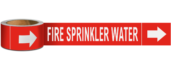 Fire Sprinkler Water Label on a Roll