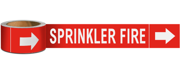 Sprinkler Fire Label on a Roll