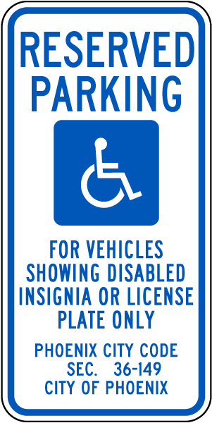Arizona Handicap Parking Sign