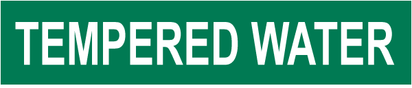 Tempered Water  Pipe Label