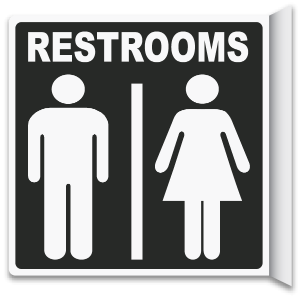 2-Way Restrooms Sign