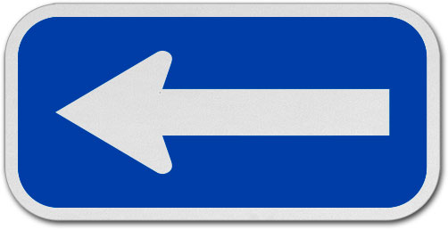 Blue / White Arrow Sign