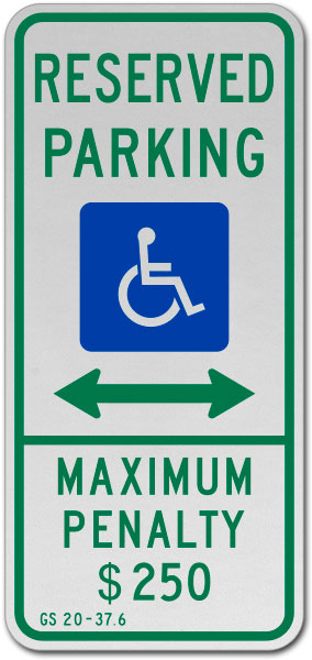 North Carolina Accessible Parking (Double Arrow)