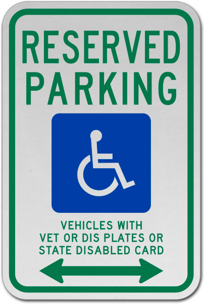 Wisconsin Reserved Parking Sign (Double Arrow)