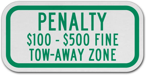 Virginia Penalty Tow Away Zone Sign