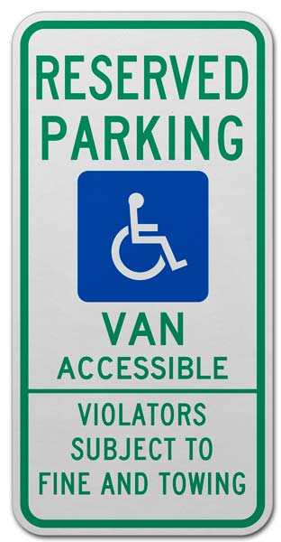 Texas Reserved Parking Van Accessible Sign