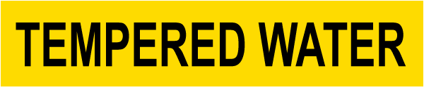 Tempered Water  Pipe Label