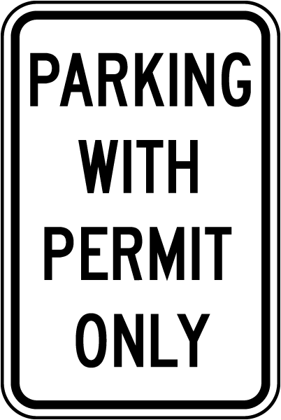 Parking With Permit Only Sign