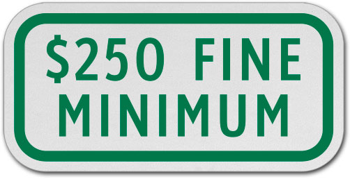 Ohio $250 Fine Minimum Sign