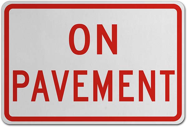 On Pavement Sign
