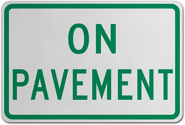 On Pavement Sign