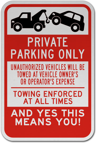 Private Parking Only Sign