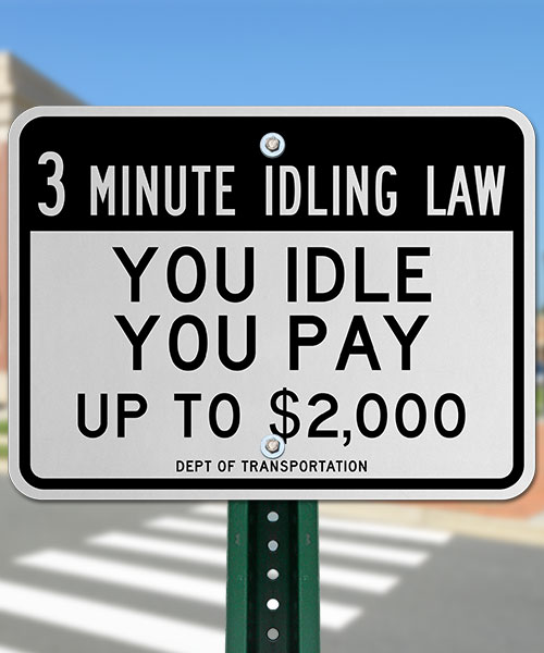 3 Minute Idling Law You Idle You Pay Sign
