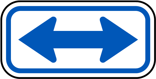 Blue Double Arrow Sign