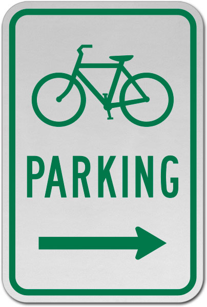 Bicycle Parking (Right Arrow) Sign