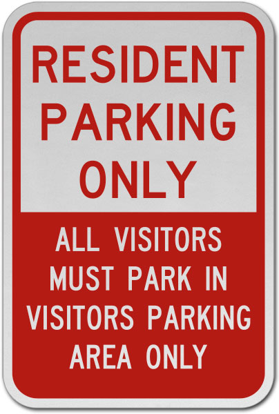 Resident Parking Only Sign