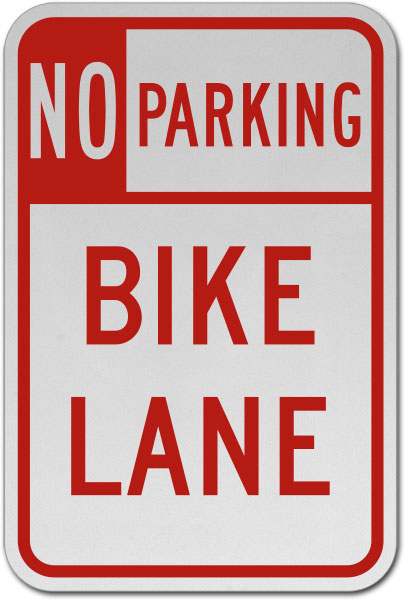 No Parking Bike Lane Sign