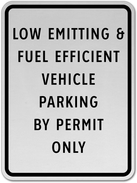 Low Emitting Vehicle Permit Parking Sign