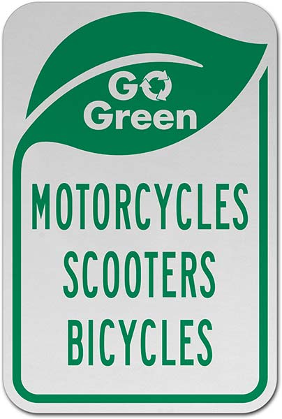 Go Green Scooters Parking Sign