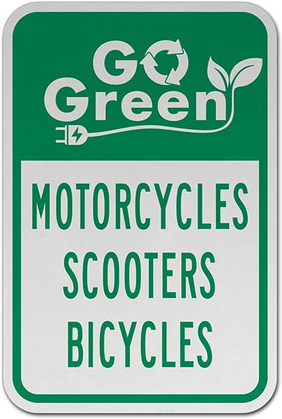 Go Green Scooters Parking Sign