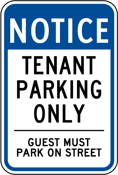 Tenant Parking Only Sign
