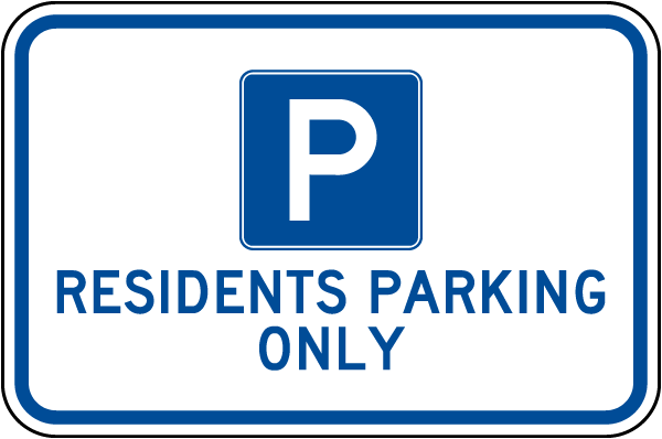 Resident Parking Only sign