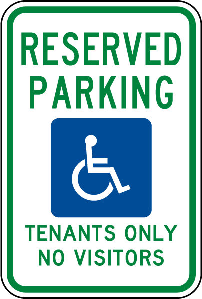 Reserved Parking For Tenants Only Sign