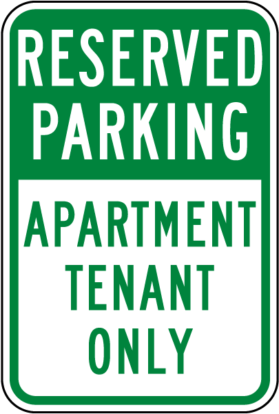 Reserved Parking For Tenants Only Sign