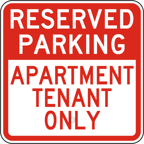 Reserved Parking For Tenants Only Sign