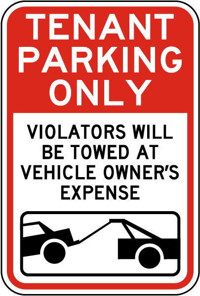 Tenant Parking Only Sign
