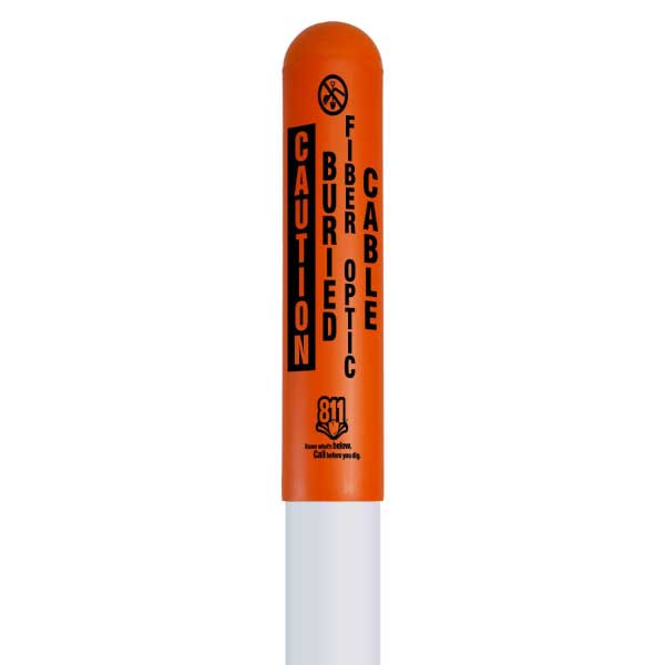 Caution Buried Fiber Optic Cable Bullet Marker