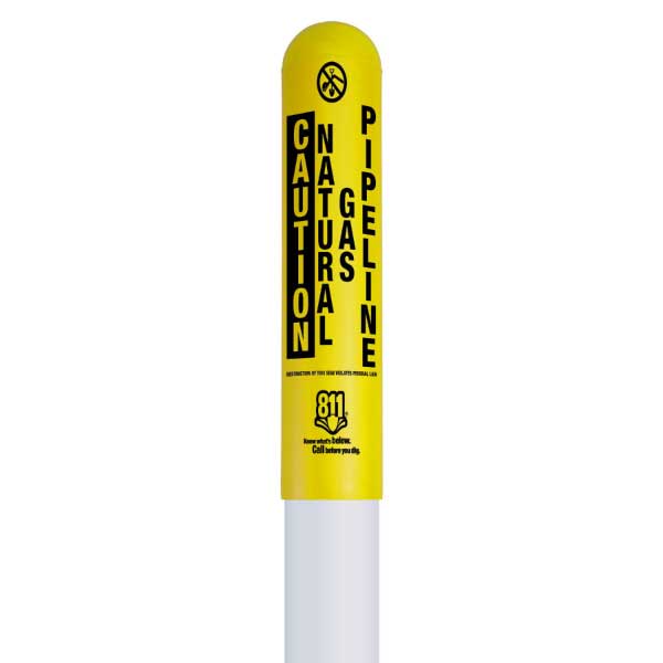 Caution Natural Gas Pipeline Bullet Marker
