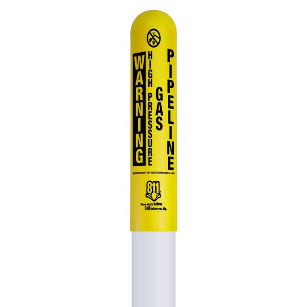 Warning High Pressure Gas Pipeline Bullet Marker