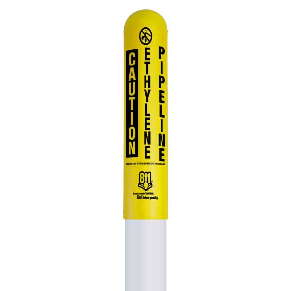 Caution Ethylene Pipeline Bullet Marker