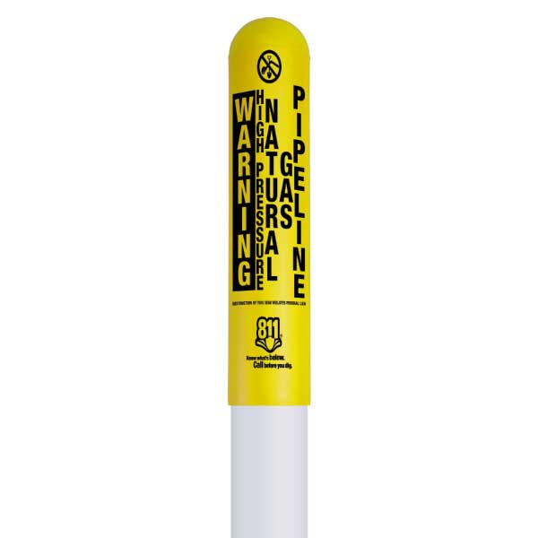 Warning High Pressure Natural Gas Pipeline Bullet Marker