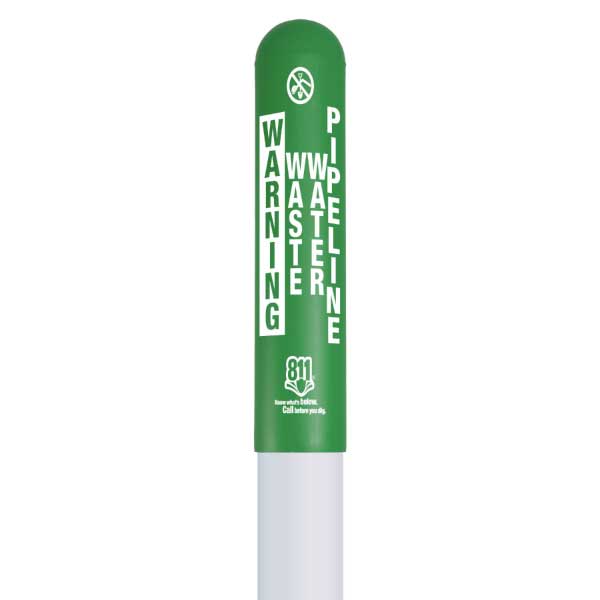 Warning Waste Water Pipeline Bullet Marker
