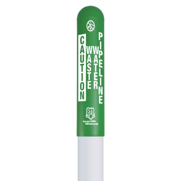 Caution Waste Water Pipeline Bullet Marker
