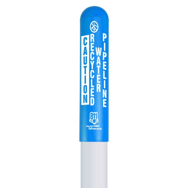 Caution Recycled Water Pipeline Bullet Marker