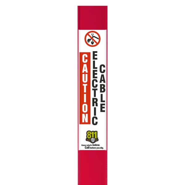 Caution Electric Cable Flat Marker