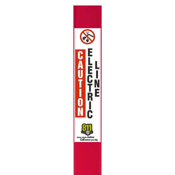 Caution Electric Line Flat Marker