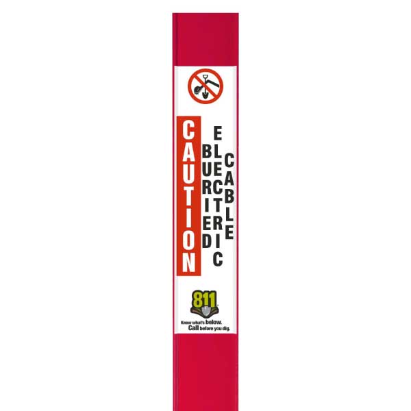 Caution Buried Electric Cable Flat Marker